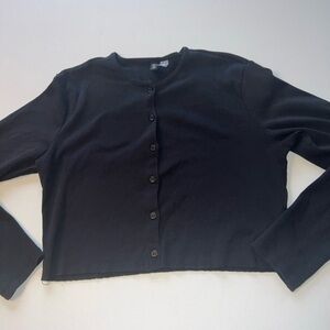 EUC Women's H&M Divided L/S Crop Top‎ Size L Button-Up (T)